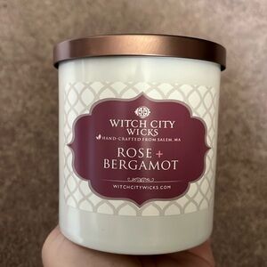 Witch City Wicks Single Wick Candle, Rose & Bergamot.